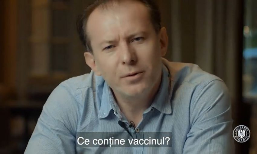 ”Ce conține vaccinul?” este tema principală a campaniei de informare. Și nu ce conține din punct de vedere medical ci câtă libertate ne poate oferi, după cum a explicat premierul Florin Cîțu: